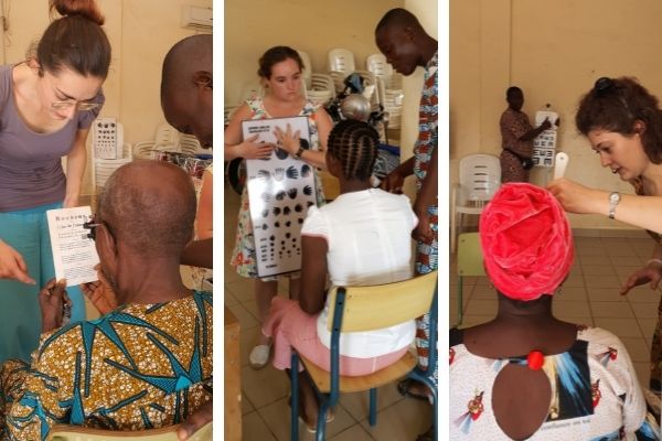 Personnes en consultation, lors d'une mission locale de l'association Couleur Partage Bénin